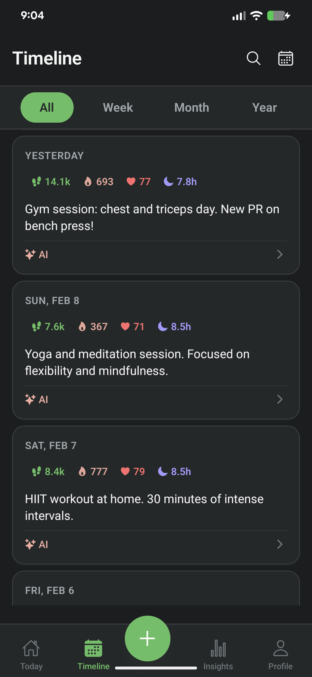 Ravan Timeline Screen